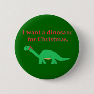 Macaron Rond 5 Cm Goupille de dinosaure de Noël