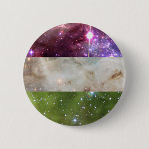 Macaron Rond 5 Cm Goupille de drapeau de nébuleuse de Genderqueer