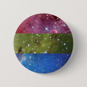 Macaron Rond 5 Cm Goupille de drapeau de nébuleuse de Polysexual