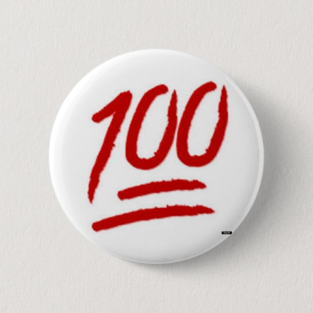 Macaron Rond 5 Cm goupille de l'emoji 100 (Devant)