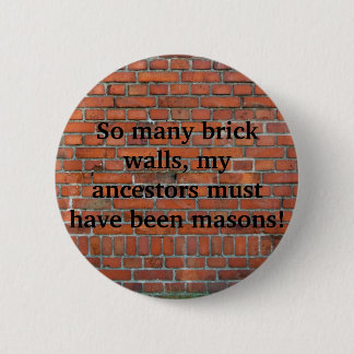 Macaron Rond 5 Cm Goupille de "mur de briques" de généalogie