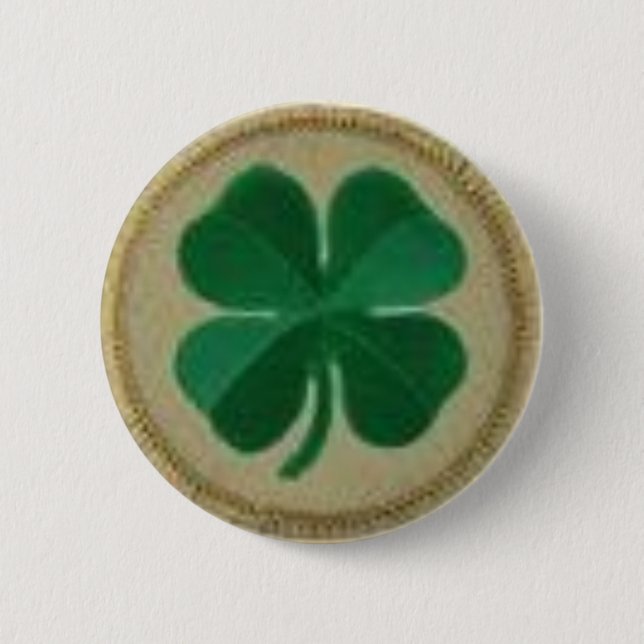 Macaron Rond 5 Cm goupille de shamrock (Devant)