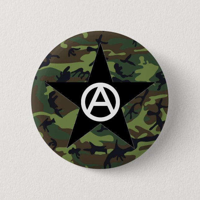 Macaron Rond 5 Cm goupille d'étoile d'anarchiste (Devant)