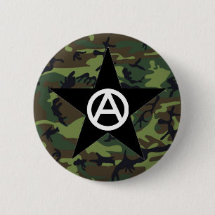 Macaron Rond 5 Cm goupille d'étoile d'anarchiste