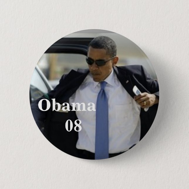 Macaron Rond 5 Cm Goupille d'Obama (Devant)