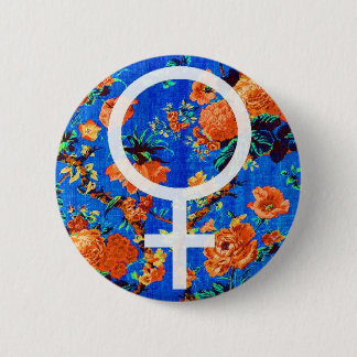 Macaron Rond 5 Cm Goupille Fleur de Vénus