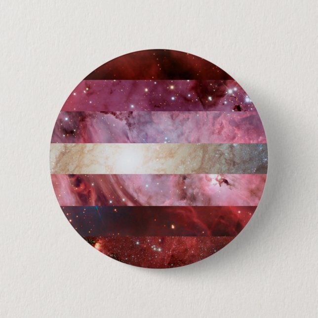 Macaron Rond 5 Cm Goupille lesbienne de drapeau de nébuleuse (Devant)