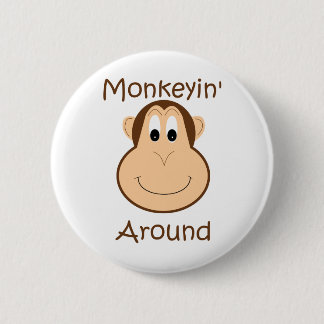 Macaron Rond 5 Cm Goupille mignonne de chimpanzé