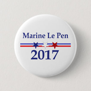 Macaron Rond 5 Cm Goupille politique de Marine Le Pen 2017