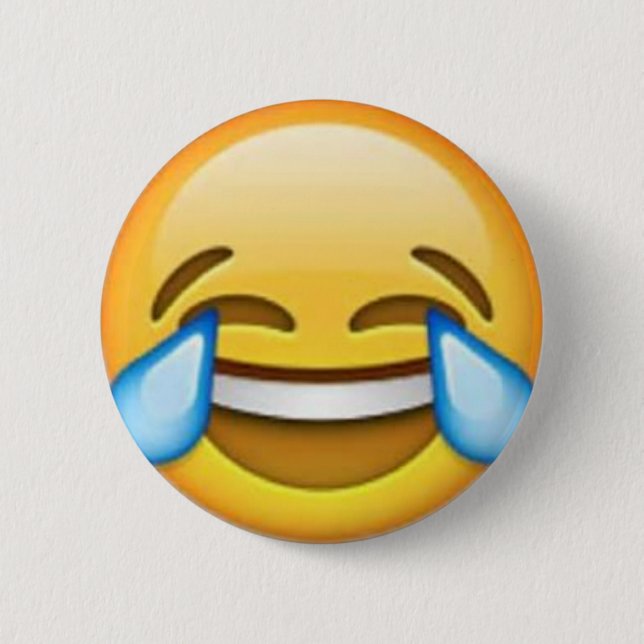 Macaron Rond 5 Cm Goupille riante d'emoji (Devant)