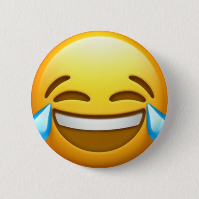 Macaron Rond 5 Cm Goupille riante d'emoji (Devant)