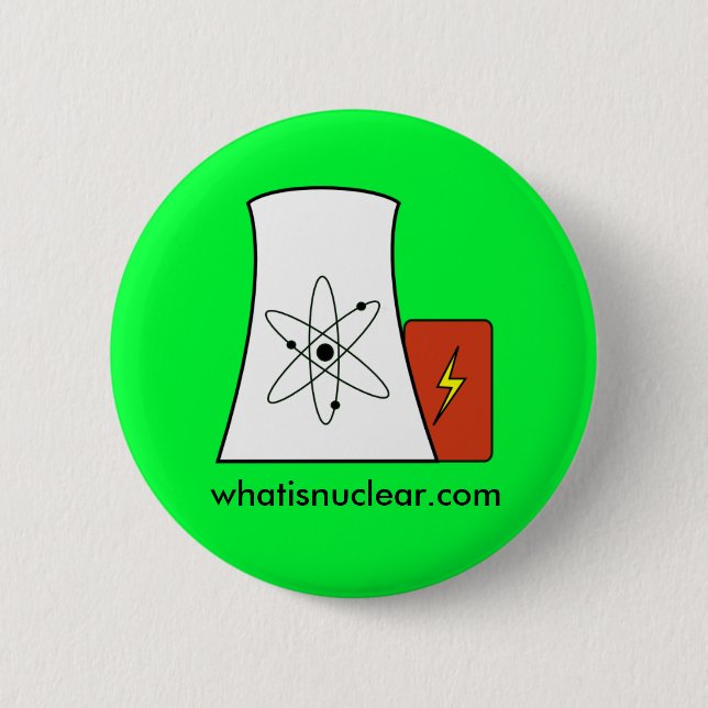 Macaron Rond 5 Cm goupille verte de Whatisnuclear.com (Devant)