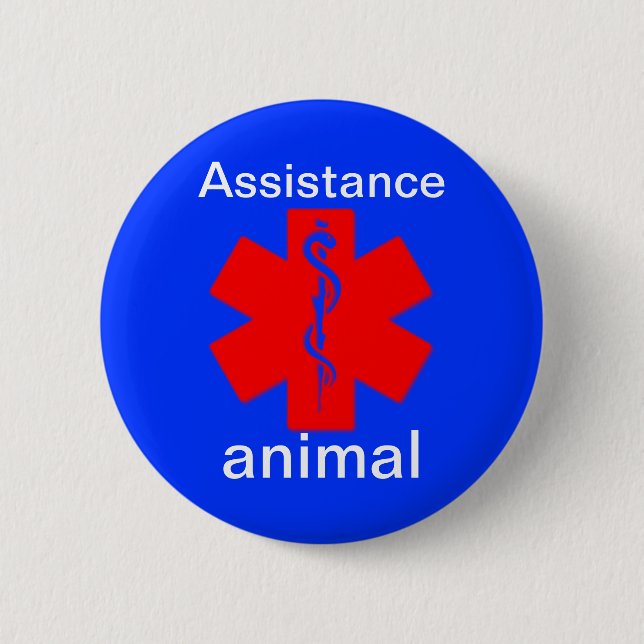 Macaron Rond 5 Cm goupille vigilante médicale animale de symbole (Devant)
