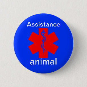 Macaron Rond 5 Cm goupille vigilante médicale animale de symbole