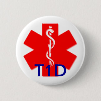 Macaron Rond 5 Cm Goupille vigilante médicale de diabète de type un