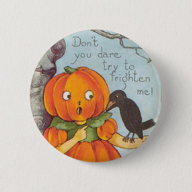 Macaron Rond 5 Cm goupille vintage de Halloween (Devant)