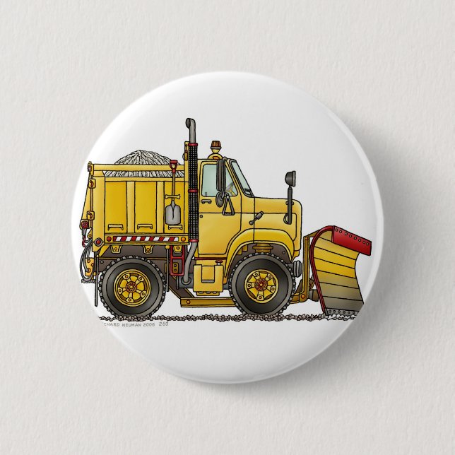 Macaron Rond 5 Cm Goupilles de camion de chasse-neige (Devant)