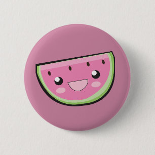 Macaron Rond 5 Cm Goupilles de Kawaii : Pastèque