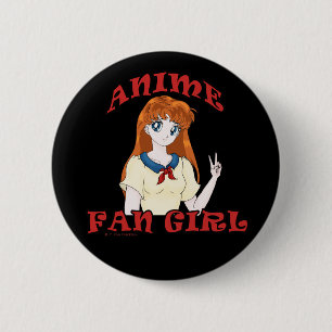 Macaron Rond 5 Cm Goupilles et boutons de fille de fan d'Anime