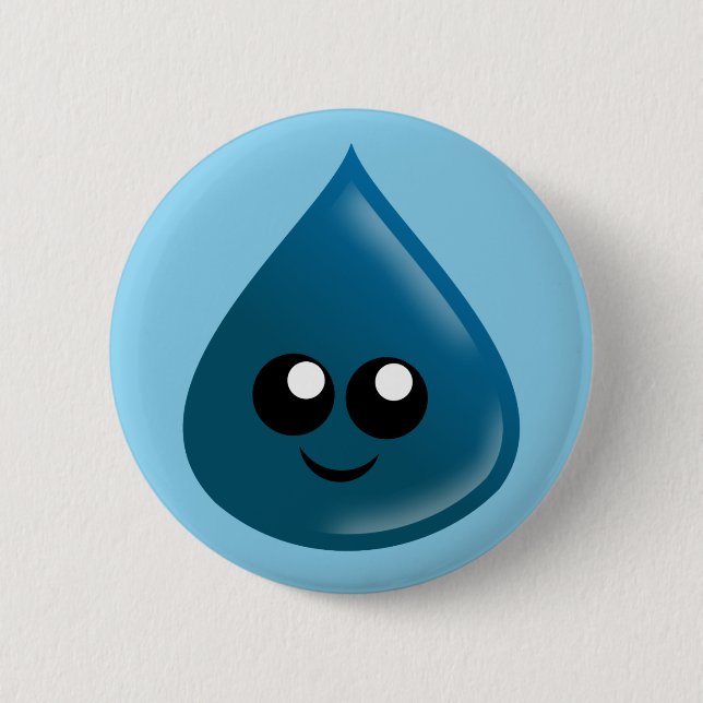 Macaron Rond 5 Cm goutte d'eau, goutte d'eau, goutte d'oreille (Devant)