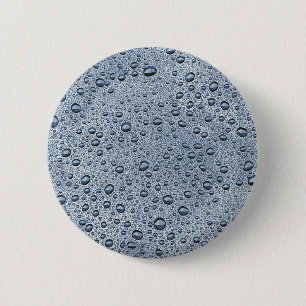 Macaron Rond 5 Cm gouttelettes d'eau gris de métal