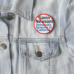 Macaron Rond 5 Cm Gouverneur démocrate Gavin Newsom CA