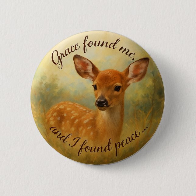 Macaron Rond 5 Cm “Grace Found Me - Button Design 1 (Devant)