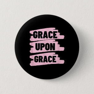 Macaron Rond 5 Cm Grâce sur Grâce Verset biblique de la foi chrétien
