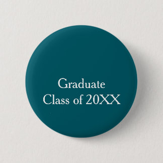 Macaron Rond 5 Cm Graduate class of 20XX turquoise congrats yearname