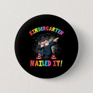 Macaron Rond 5 Cm Graduation 2025 Garçons Enfants Dabbing Gra