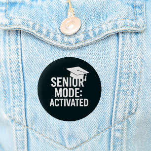 Macaron Rond 5 Cm Graduation cap citation drôle noir