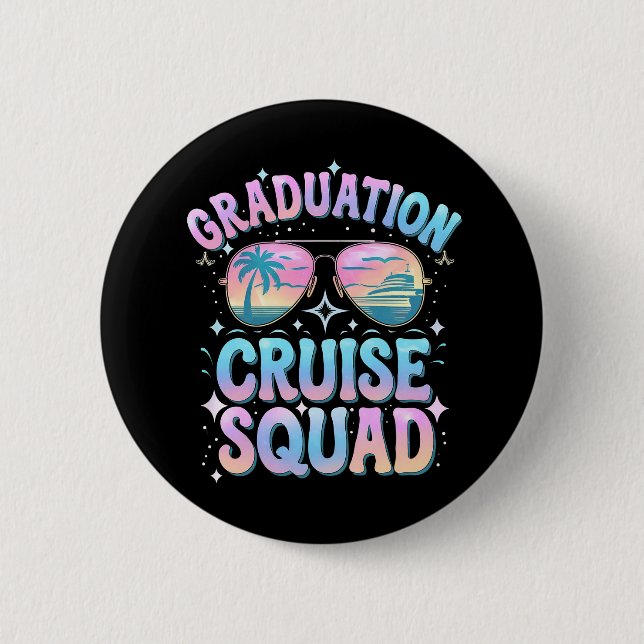 Macaron Rond 5 Cm Graduation Cruise Squad Cruising Ship Retro (Devant)