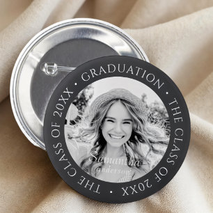 Macaron Rond 5 Cm Graduation La classe de 20XX moderne photo simple