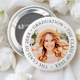 Macaron Rond 5 Cm Graduation La classe de 20XX moderne photo simple