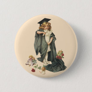 Macaron Rond 5 Cm Graduation vintage, Félicitations diplômés!