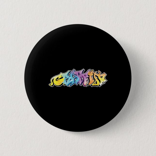 Macaron Rond 5 Cm Graffiti Spray Paintings Painters Graffiti Is (Devant)
