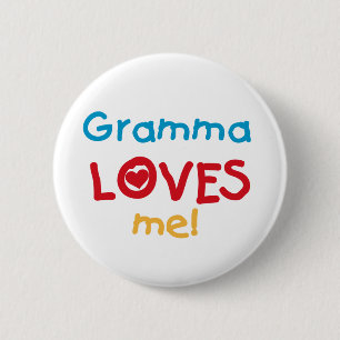 Macaron Rond 5 Cm Gramma aime mes t-shirts et cadeaux