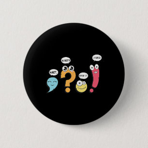 Macaron Rond 5 Cm Grammaire Ponctuation Attendez quoi arrêtez je sui