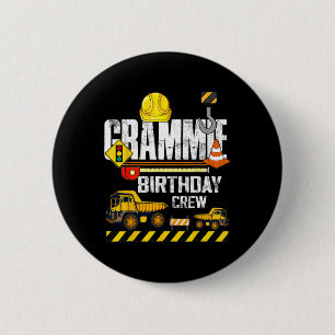 Macaron Rond 5 Cm Grammie Birthday Crew Construction Excavator Party