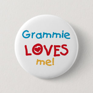 Macaron Rond 5 Cm Grammie m'aime T-shirts et cadeaux