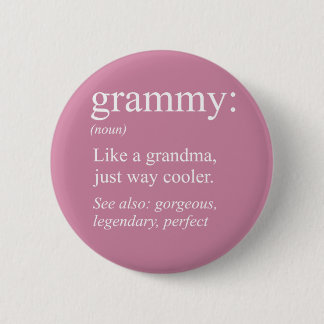 Macaron Rond 5 Cm Grammy Definition, Grand-mère, Cadeau Nana