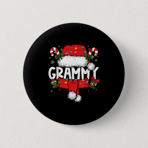 Macaron Rond 5 Cm Grammy Noël Pyjama Santa Claus Famille Matchine