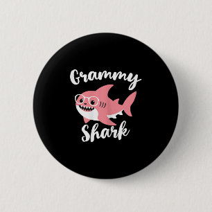 Macaron Rond 5 Cm Grammy Requin Fête des Mères Grand-mère Drôle