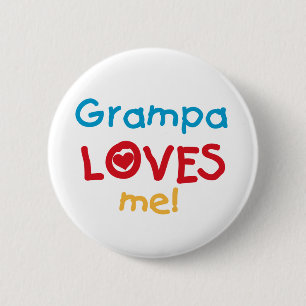 Macaron Rond 5 Cm Grampa m'aime T-shirts et cadeaux