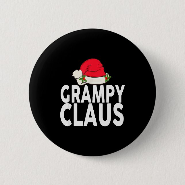 Macaron Rond 5 Cm Grampy Claus Christmas Family Group Matching Pajam (Devant)