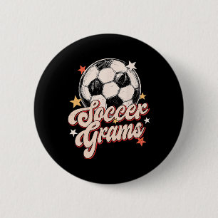 Macaron Rond 5 Cm Grams de foot Amoureux de joueur de foot Rétro Gro