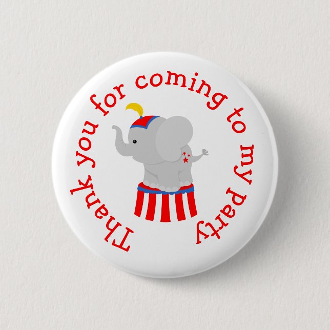 Macaron Rond 5 Cm Grand Carnaval de cirque "Merci d'être venu" (Devant)