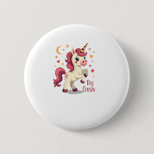 Macaron Rond 5 Cm Grand Cousin Licorne Vintage Mignon Enfants Typogr