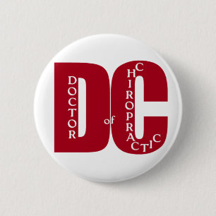 Macaron Rond 5 Cm Grand DOCTEUR rouge OF CHIROPRACTIC MEDICINE de