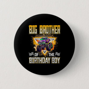 Macaron Rond 5 Cm Grand Frère du Monstre de Camion d'anniversaire Bi